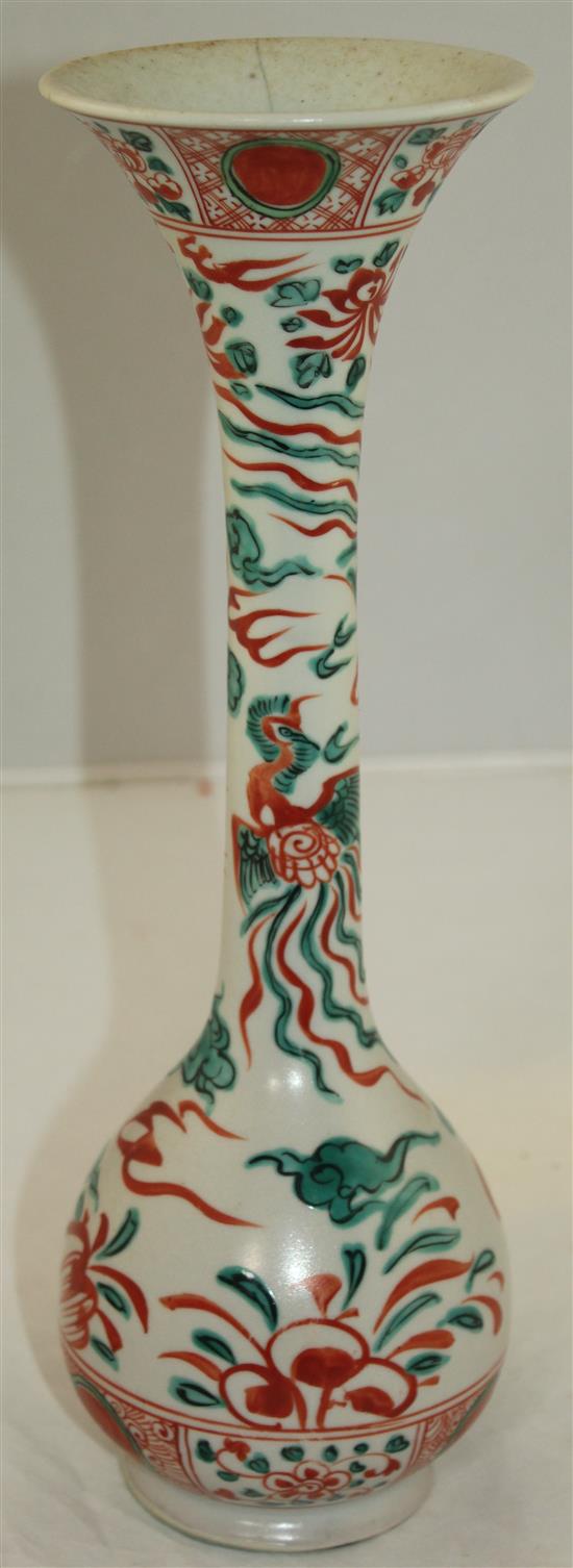 A Chinese Swatow style bottle vase, 31.5cm